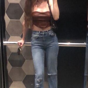 Princess Polly Leather Strapless Top